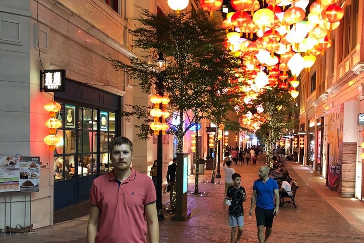 Lantern street at night, Hong Kong, 2019