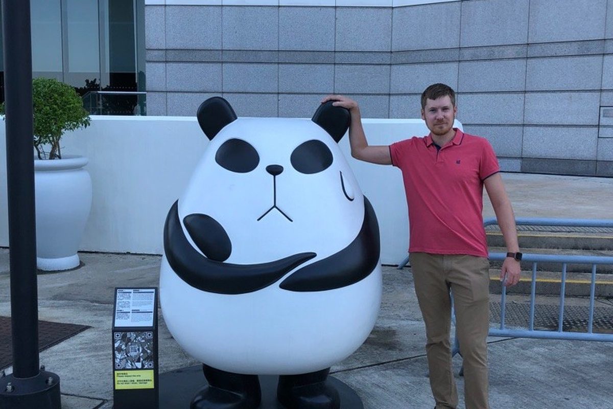 Panda sculpture in Hong Kong, 2019