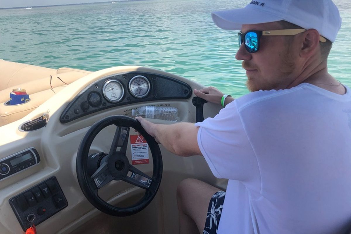 At the helm off Fort Walton Beach, 2019